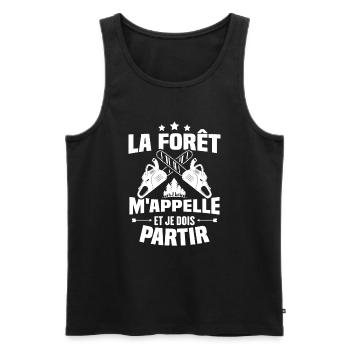 La forêt m'appelle et je dois partir - Débardeur bio Premium Homme - noir - Devant - Michal (187cm)