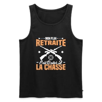 Mon plan retraite c'est d'aller à la chasse - Débardeur bio Premium Homme - noir - Devant - Michal (187cm)