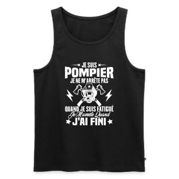 Je Suis Pompier, Humour Cadeau Pompier - Débardeur bio Premium Homme - noir - Devant - Michal (187cm)