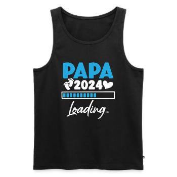 Dad 2024 Loading kündigt Schwangerschaft Future Dad an - Männer Premium Bio Tank Top - Schwarz - Vorne - AI Model Male 178 light (178cm)