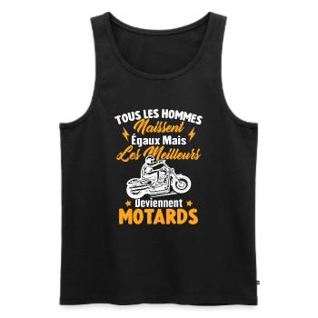 Les meilleurs hommes deviennent motards - Débardeur bio Premium Homme - noir - Devant - Michal (187cm)