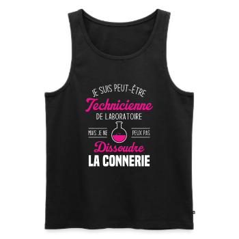 Je suis peut être technicienne de laboratoire - Débardeur bio Premium Homme - noir - Devant - Michal (187cm)