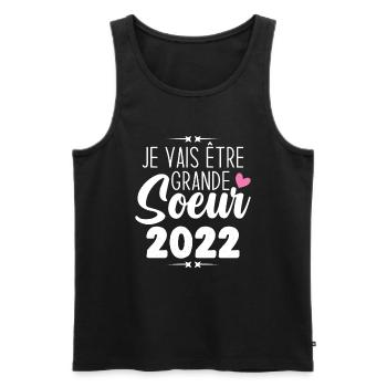 Je Vais Être Grande Sœur 2022, Annonce Grossesse - Débardeur bio Premium Homme - noir - Devant - Michal (187cm)