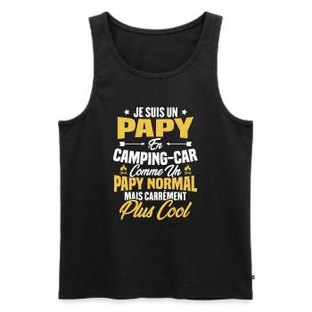Je suis papy en camping-car comme un papy normal - Débardeur bio Premium Homme - noir - Devant - Michal (187cm)