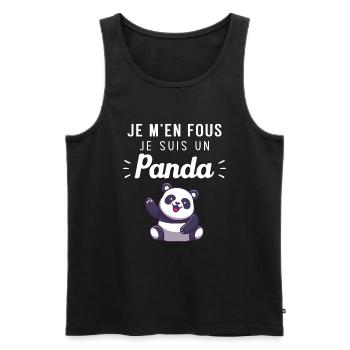Je m'en fous je suis un panda Humour Cadeau - Débardeur bio Premium Homme - noir - Devant - Michal (187cm)