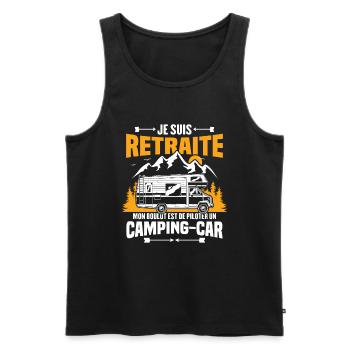 Je suis retraité et piloter un camping-car Cadeau - Débardeur bio Premium Homme - noir - Devant - Michal (187cm)
