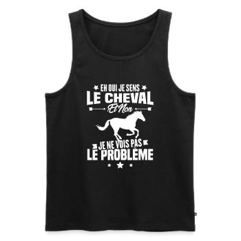 Je sens le cheval et non je ne vois le problème - Débardeur bio Premium Homme - noir - Devant - Michal (187cm)