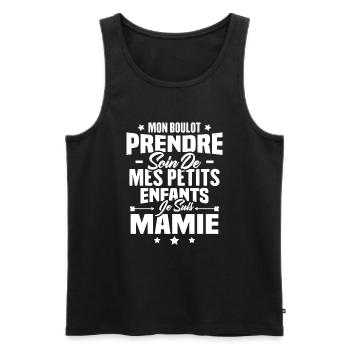 Prendre soin de mes petits enfants, Je suis mamie - Débardeur bio Premium Homme - noir - Devant - Michal (187cm)