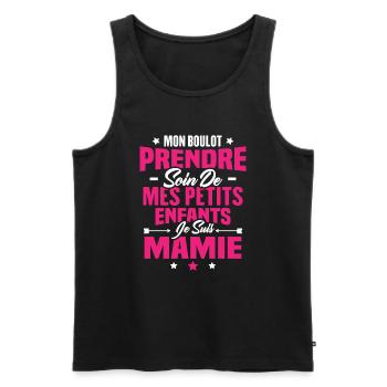 Prendre soin de mes petits enfants, Je suis mamie - Débardeur bio Premium Homme - noir - Devant - Michal (187cm)