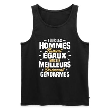 Les meilleurs hommes deviennent gendarmes - Débardeur bio Premium Homme - noir - Devant - Michal (187cm)