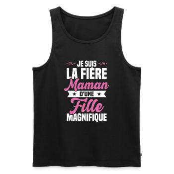 Je suis la Fière Maman d'une Fille Magnifique - Débardeur bio Premium Homme - noir - Devant - Michal (187cm)
