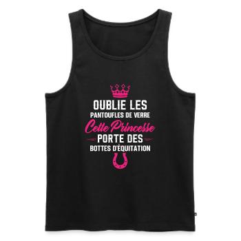 Cette Princesse Porte Des Bottes D'équitation - Débardeur bio Premium Homme - noir - Devant - Michal (187cm)