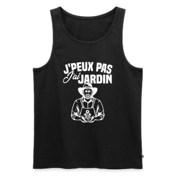 J'peux pas j'ai jardin - Débardeur bio Premium Homme - noir - Devant - Michal (187cm)