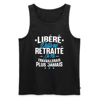 Je suis retraité je ne travaillerais plus jamais - Débardeur bio Premium Homme - noir - Devant - Michal (187cm)
