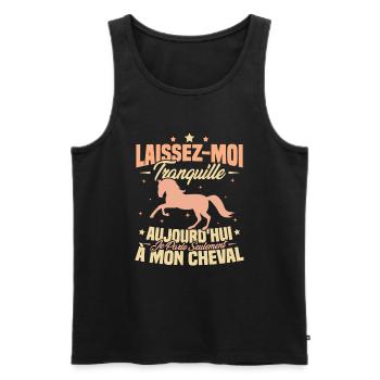 Cadeau aujourd'hui je parle seulement à mon cheval - Débardeur bio Premium Homme - noir - Devant - Michal (187cm)