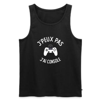 J'peux pas j'ai console - Débardeur bio Premium Homme - noir - Devant - Michal (187cm)