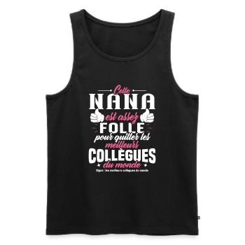 Collègue Nana, Cadeau meilleurs collègues du monde - Débardeur bio Premium Homme - noir - Devant - Michal (187cm)