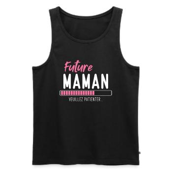 Future Maman veuillez patienter - Débardeur bio Premium Homme - noir - Devant - Michal (187cm)
