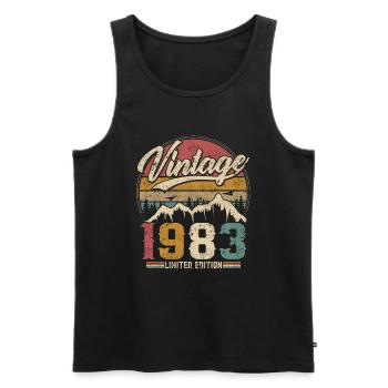 Vintage 1983 Limited Edition Cadeau D'anniversaire - Débardeur bio Premium Homme - noir - Devant - Michal (187cm)