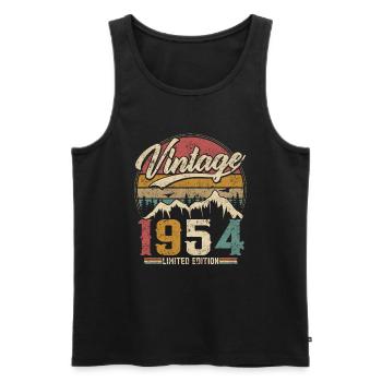 Vintage 1954 Limited Edition Cadeau D'anniversaire - Débardeur bio Premium Homme - noir - Devant - Michal (187cm)