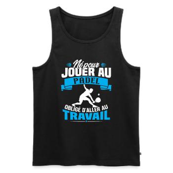 Né pour jouer au padel - Cadeau joueur de padel - Débardeur bio Premium Homme - noir - Devant - Michal (187cm)