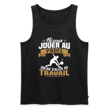 Né pour jouer au padel - Cadeau joueur de padel - Débardeur bio Premium Homme - noir - Devant - Michal (187cm)