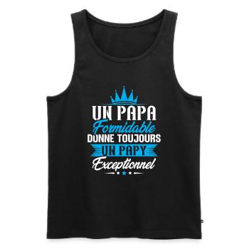 Un papa formidable donne toujours un papy - Débardeur bio Premium Homme - noir - Devant - Michal (187cm)