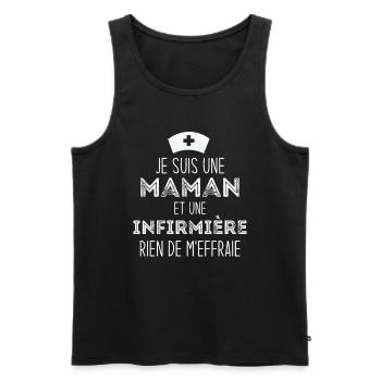 Je suis une maman et une infirmière - Débardeur bio Premium Homme - noir - Devant - AI Model Male 178 light (178cm)