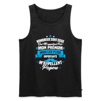 Les plus importants mappellent papou, Cadeau papou - Débardeur bio Premium Homme - noir - Devant - Michal (187cm)