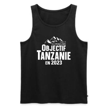 Tanzanie Kilimandjaro 2023 Montagne Afrique - Débardeur bio Premium Homme - noir - Devant - Michal (187cm)