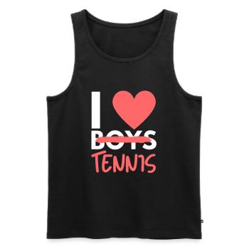 Joueur de tennis Jeu de tennis Tennis Tenue femme - Débardeur bio Premium Homme - noir - Devant - Michal (187cm)
