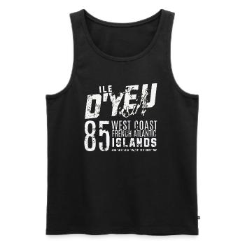 ile d Yeu West Coast French Atlantic Islands - Débardeur bio Premium Homme - noir - Devant - AI Model Male 178 light (178cm)