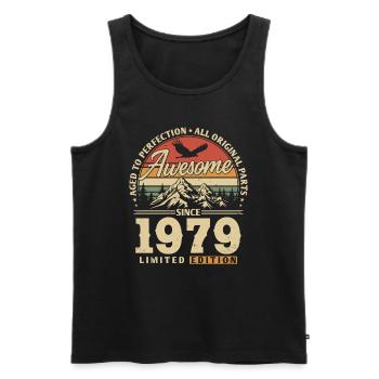 Großartig seit 1979 - Männer Premium Bio Tank Top - Schwarz - Vorne - Michal (187cm)
