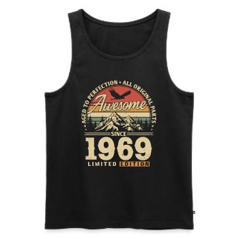 Großartig seit 1969 - Männer Premium Bio Tank Top - Schwarz - Vorne - AI Model Male 178 light (178cm)