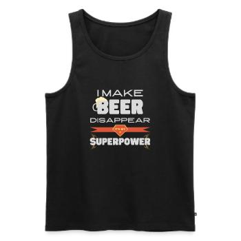 Ich lasse Bier verschwinden, es ist meine Superkraft - Männer Premium Bio Tank Top - Schwarz - Vorne - AI Model Male 178 light (178cm)