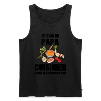 Je suis un papa cuisinier Cadeau Homme - Débardeur bio Premium Homme - noir - Devant - Michal (187cm)