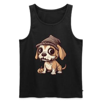Beagle Chien Halloween Drôle Zombie - Débardeur bio Premium Homme - noir - Devant - Michal (187cm)