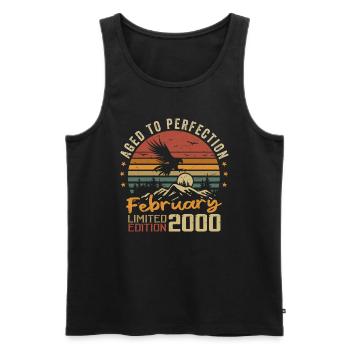 geboren im Februar 2000 Geburtstag 2000 Februar - Männer Premium Bio Tank Top - Schwarz - Vorne - Michal (187cm)