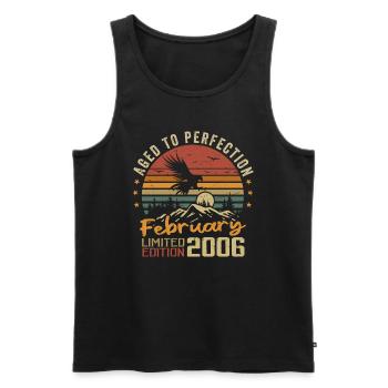 Born in February 2006 Birthday 2006 February - Men's Premium Organic Tank Top - black - Front - Michal (187cm)