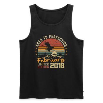 Born in February 2018 Birthday 2018 February - Men's Premium Organic Tank Top - black - Front - Michal (187cm)