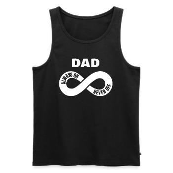 Dad Always On Never Off Papa Shirt Vatertag - Männer Premium Bio Tank Top - Schwarz - Vorne - AI Model Male 178 light (178cm)