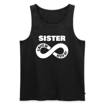 Sister Always On Never Off Schwester Liebe Herz - Männer Premium Bio Tank Top - Schwarz - Vorne - AI Model Male 178 light (178cm)