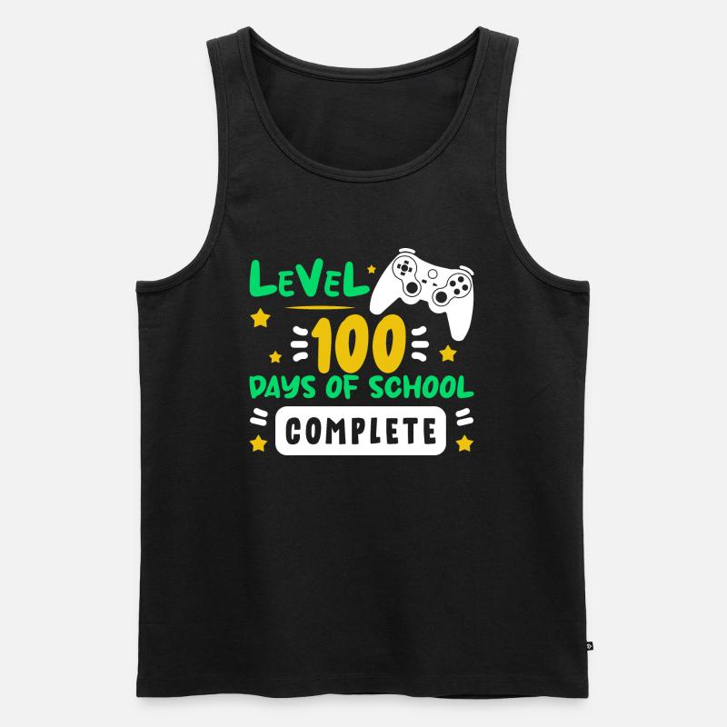Frohe 100 Tage Schule für Lehrer oder Kinder - Männer Premium Bio Tank Top - Schwarz