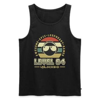 64 - Men's Premium Organic Tank Top - black - Front - Michal (187cm)