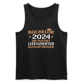 Bachelorprüfung bestanden 2024 Bachelor - Männer Premium Bio Tank Top - Schwarz - Vorne - Michal (187cm)