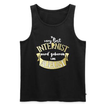Internist Arzt Geburtstag August Geschenk lustig - Männer Premium Bio Tank Top - Schwarz - Vorne - Michal (187cm)
