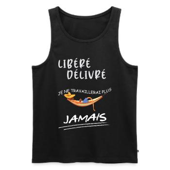 Homme retraite libéré délivré - Débardeur bio Premium Homme - noir - Devant - Michal (187cm)