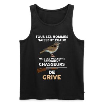 Chasse grive homme chasseur - Débardeur bio Premium Homme - noir - Devant - Michal (187cm)