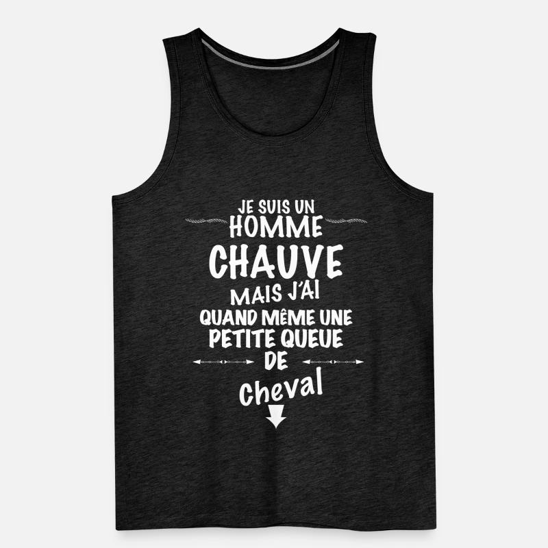 Chauve content de sa petite queue de cheval Débardeur bio Premium Homme