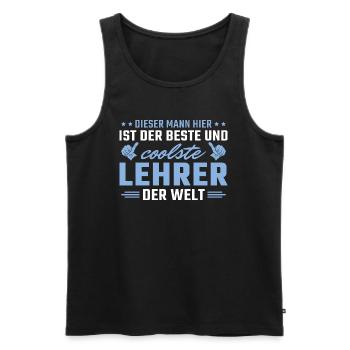 Lehrkraft Bester Lehrer Geschenkidee - Männer Premium Bio Tank Top - Schwarz - Vorne - AI Model Male 178 light (178cm)